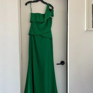 green bcbg maxazria long evening dress